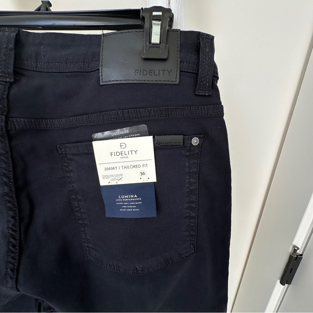 Fidelity Denim Jimmy Tailored Fit Lumina Twill Midnight Color Jeans Size 36 - Picture 3 of 11